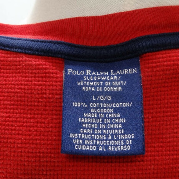Ralph Lauren Polo Sleepwear Red Long Sleeve Sz L - Picture 7 of 7
